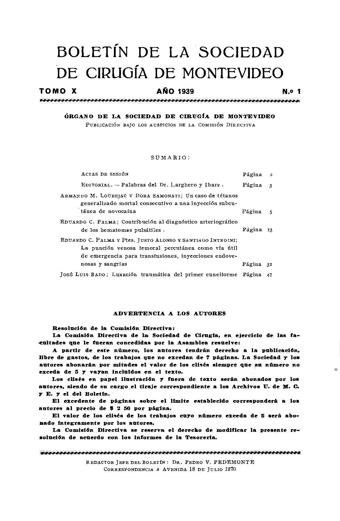 					Ver Vol. 10 Núm. 1 (1939): Revista Cirugía del Uruguay
				