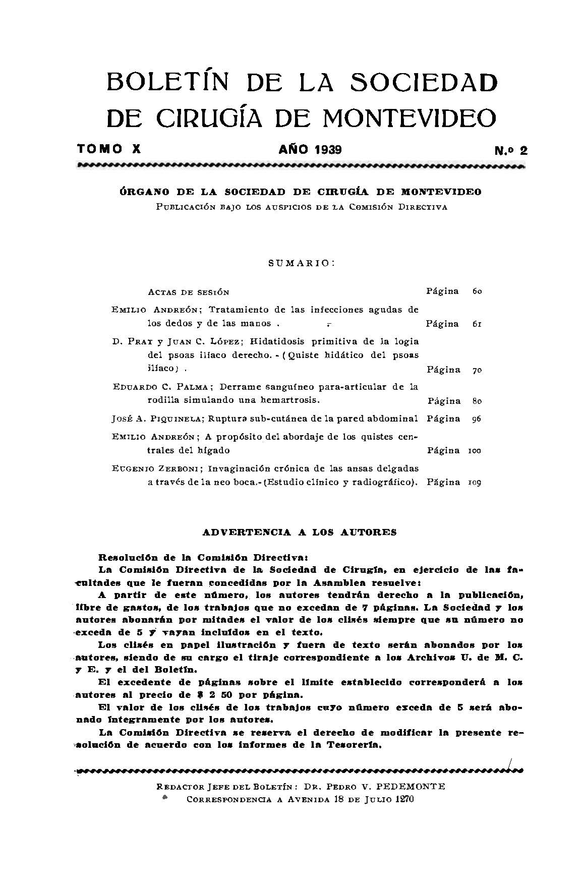 					Ver Vol. 10 Núm. 2 (1939): Revista Cirugía del Uruguay
				