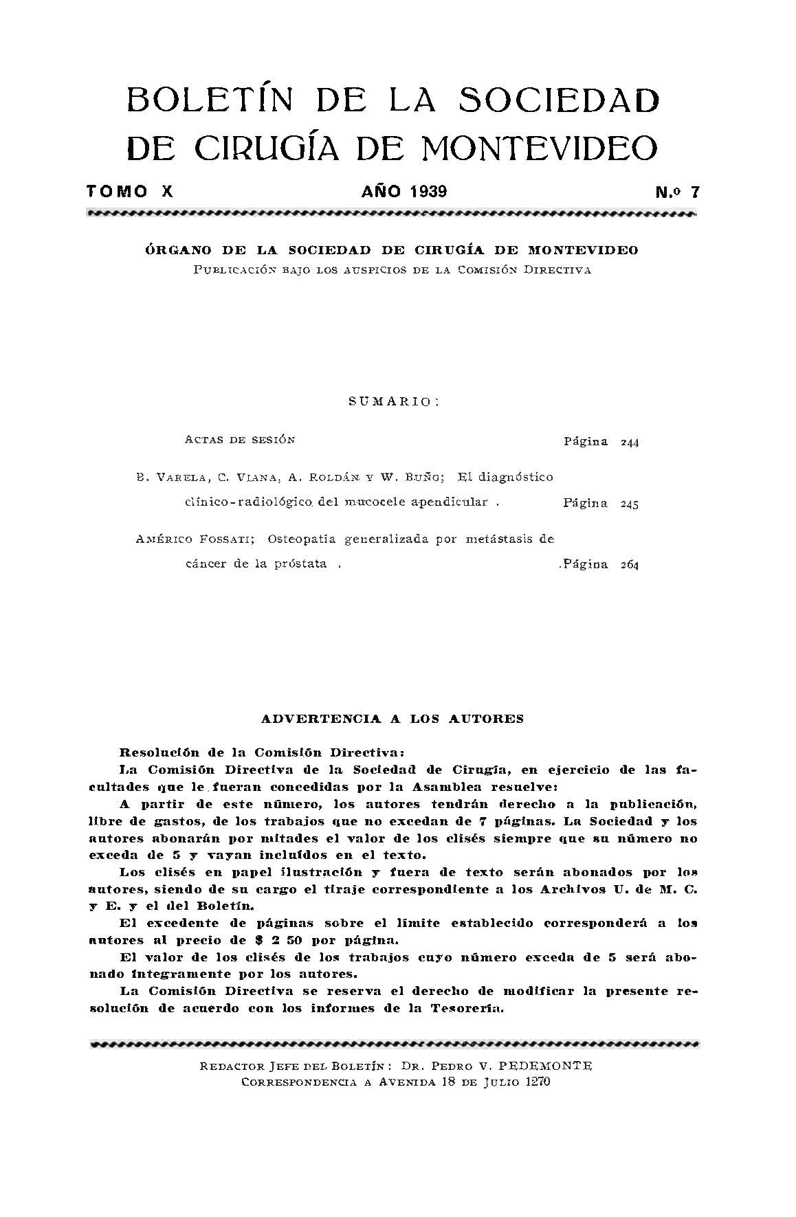 					Ver Vol. 10 Núm. 7 (1939): Revista Cirugía del Uruguay
				