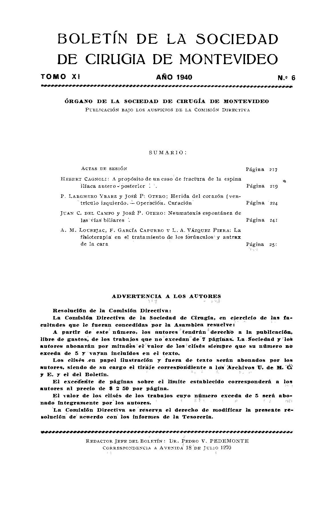 					Ver Vol. 11 Núm. 6 (1940): Boletín de la Sociedad de Cirugía de Montevideo
				