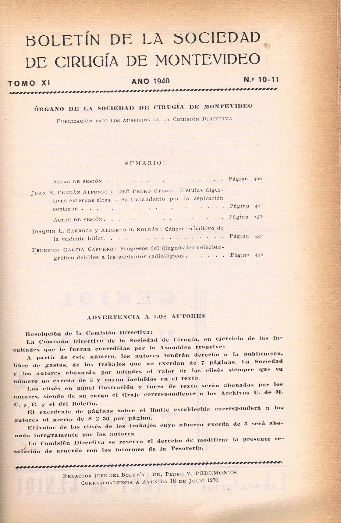 					Visualizar v. 11 n. 10-11 (1940): Boletín de la Sociedad de Cirugía de Montevideo
				