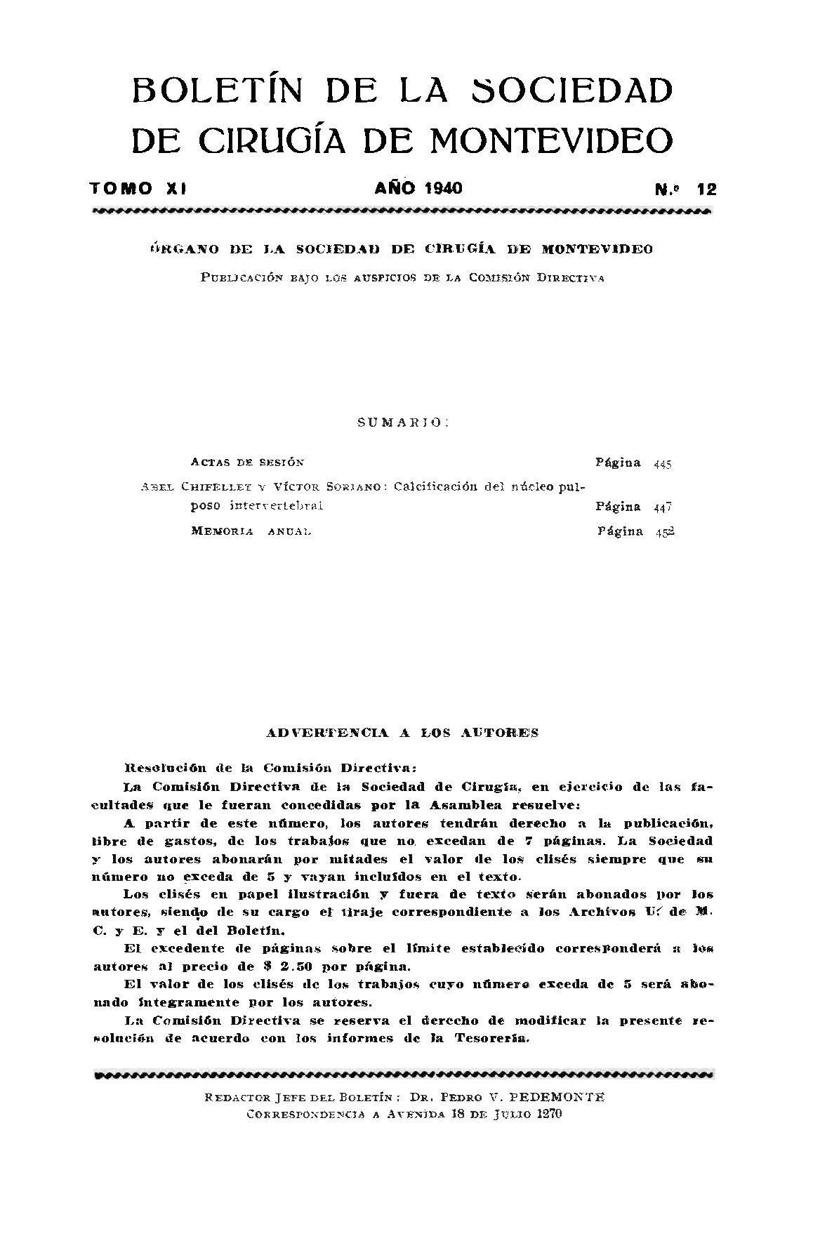 					Ver Vol. 11 Núm. 12 (1940): Boletín de la Sociedad de Cirugía de Montevideo
				