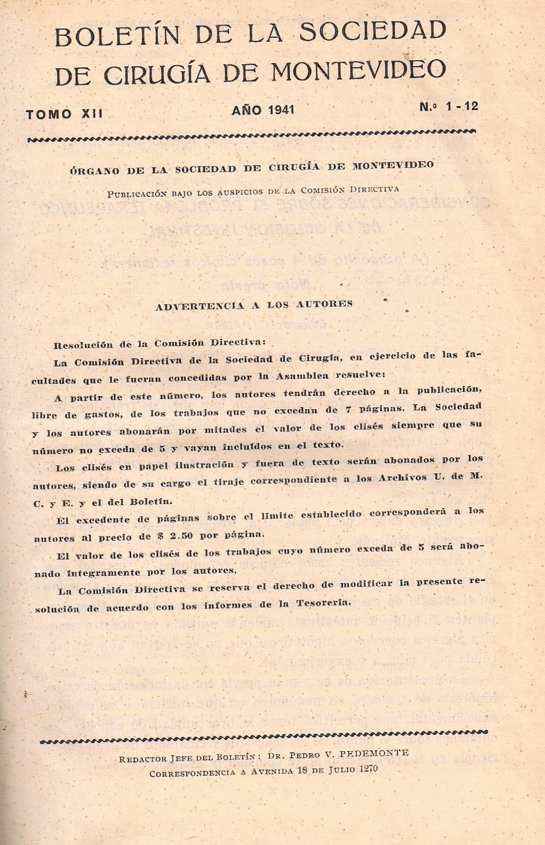 					Ver Vol. 12 Núm. 1-12 (1941): Boletín de la Sociedad de Cirugía de Montevideo
				