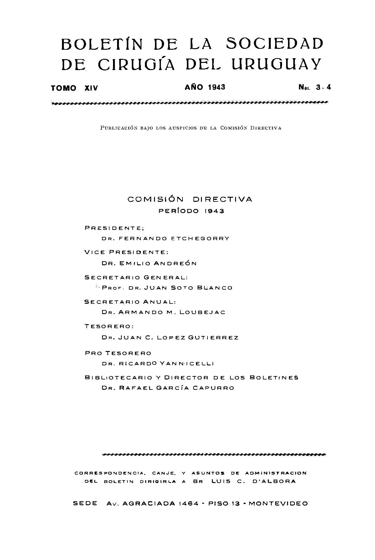 					Ver Vol. 14 Núm. 3-4 (1943): Boletín de la Sociedad de Cirugía del Uruguay
				