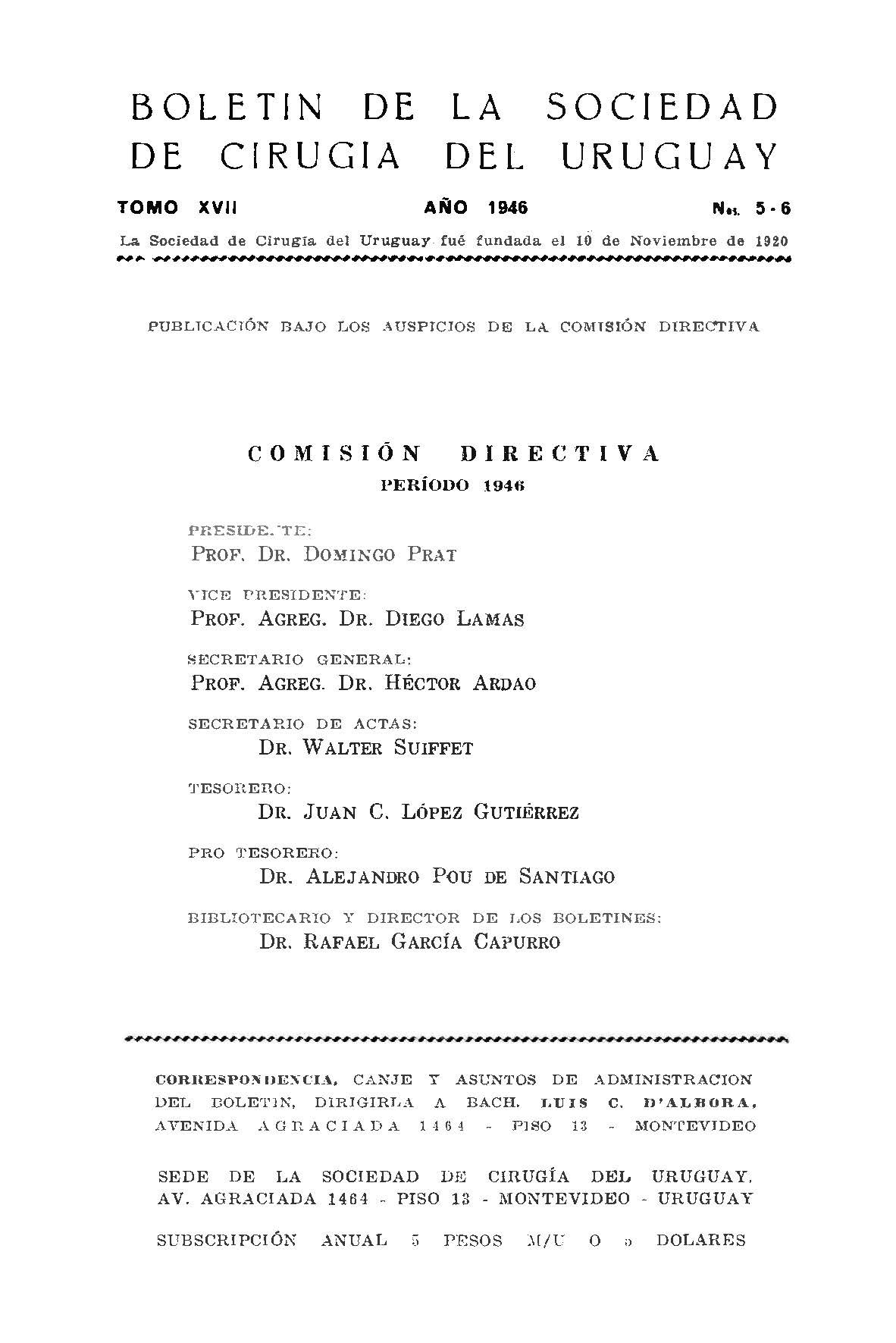 					Ver Vol. 17 Núm. 5-6 (1946): Boletín de la Sociedad de Cirugía del Uruguay
				