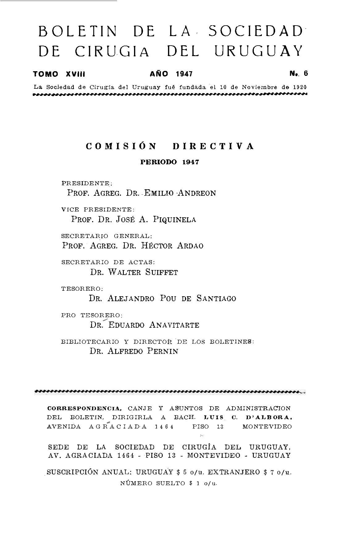 					Ver Vol. 18 Núm. 6 (1947): Boletín de la Sociedad de Cirugía del Uruguay
				