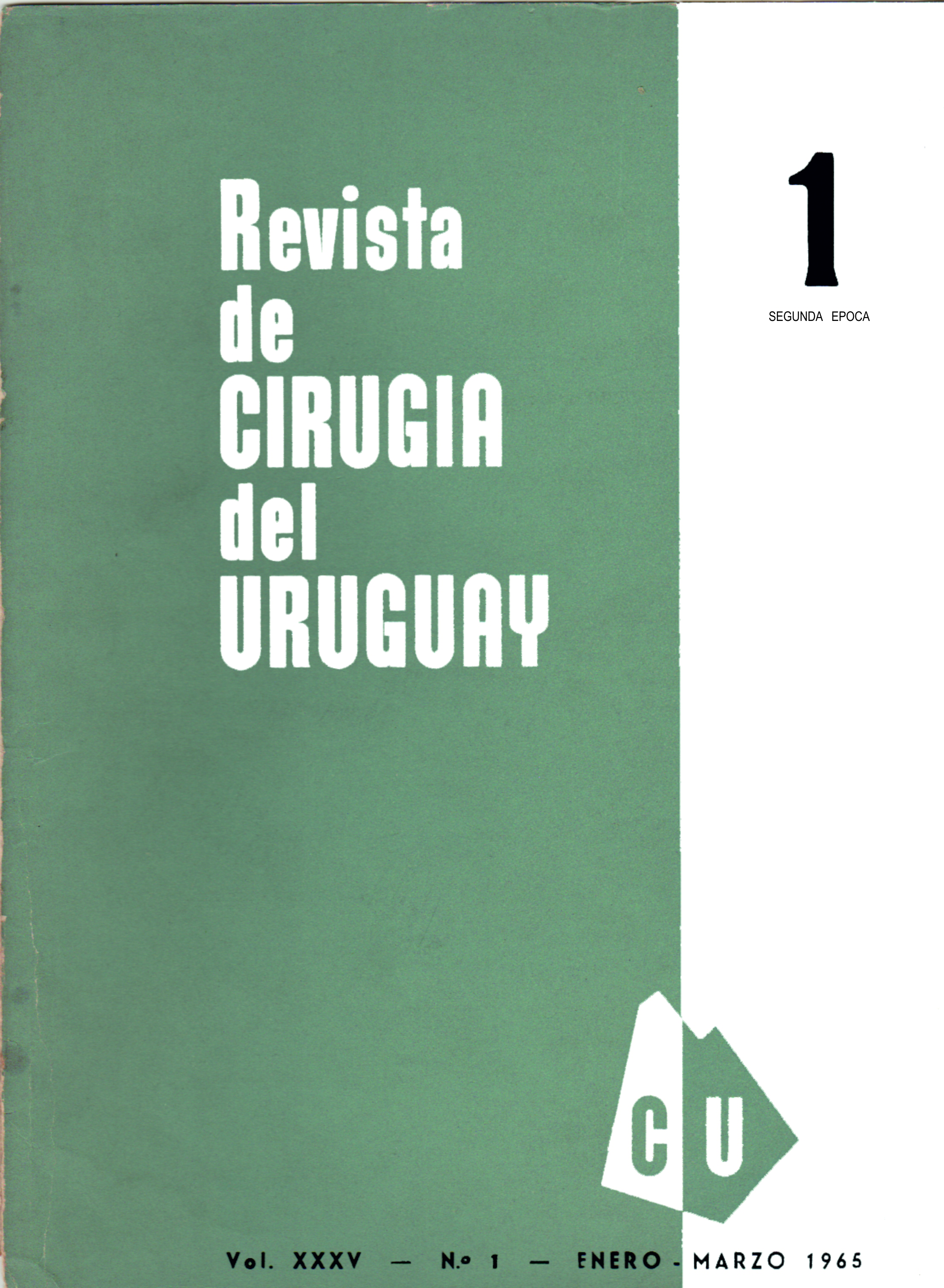 					Ver Vol. 35 Núm. 1 (1965): Revista Cirugía del Uruguay
				