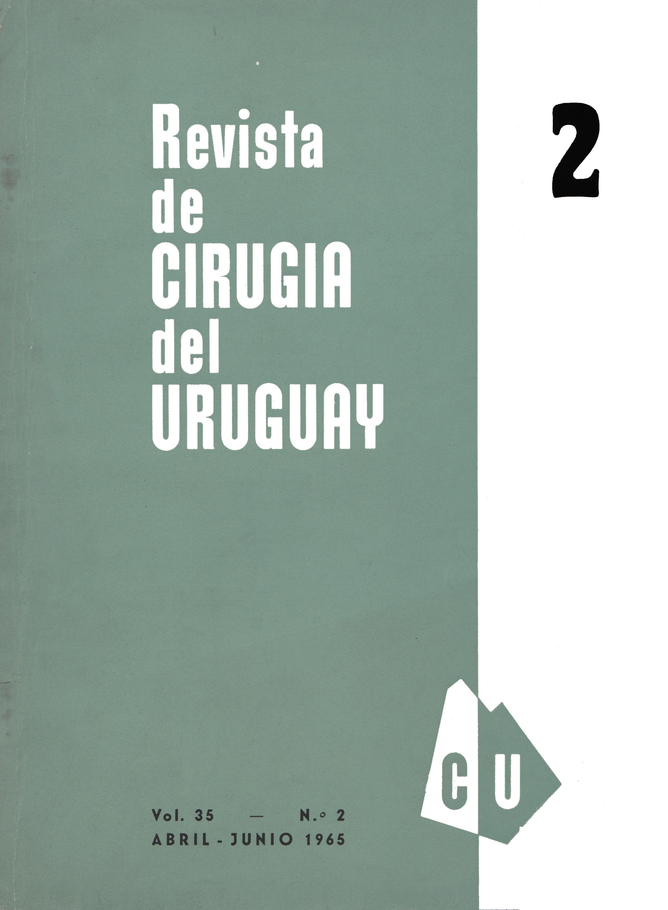 					Ver Vol. 35 Núm. 2 (1965): Revista Cirugía del Uruguay
				