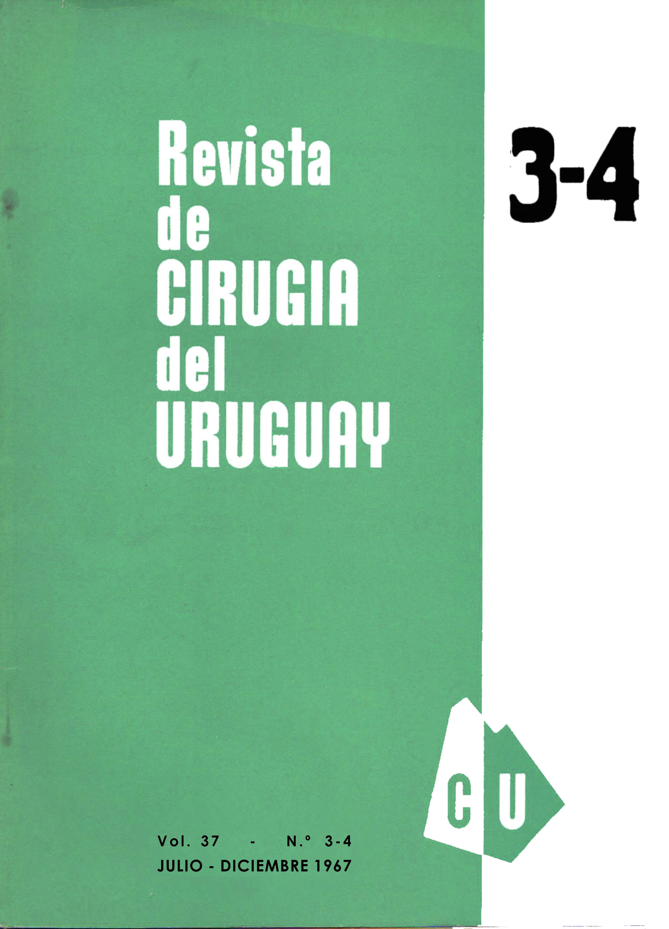					Ver Vol. 37 Núm. 3-4 (1967): Revista de Cirugía del Uruguay
				