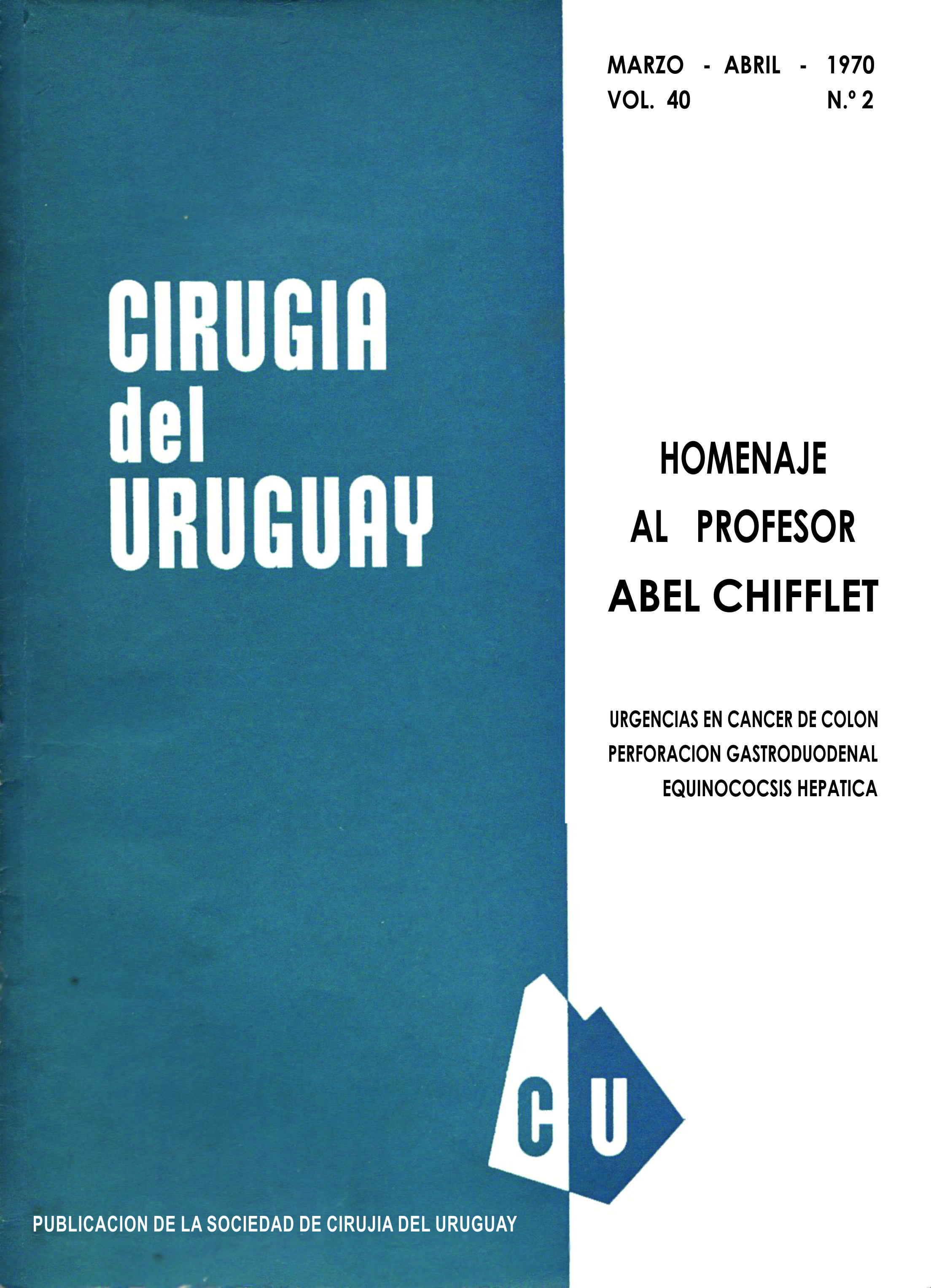 					Ver Vol. 40 Núm. 2 (1970): Cirugía del Uruguay
				