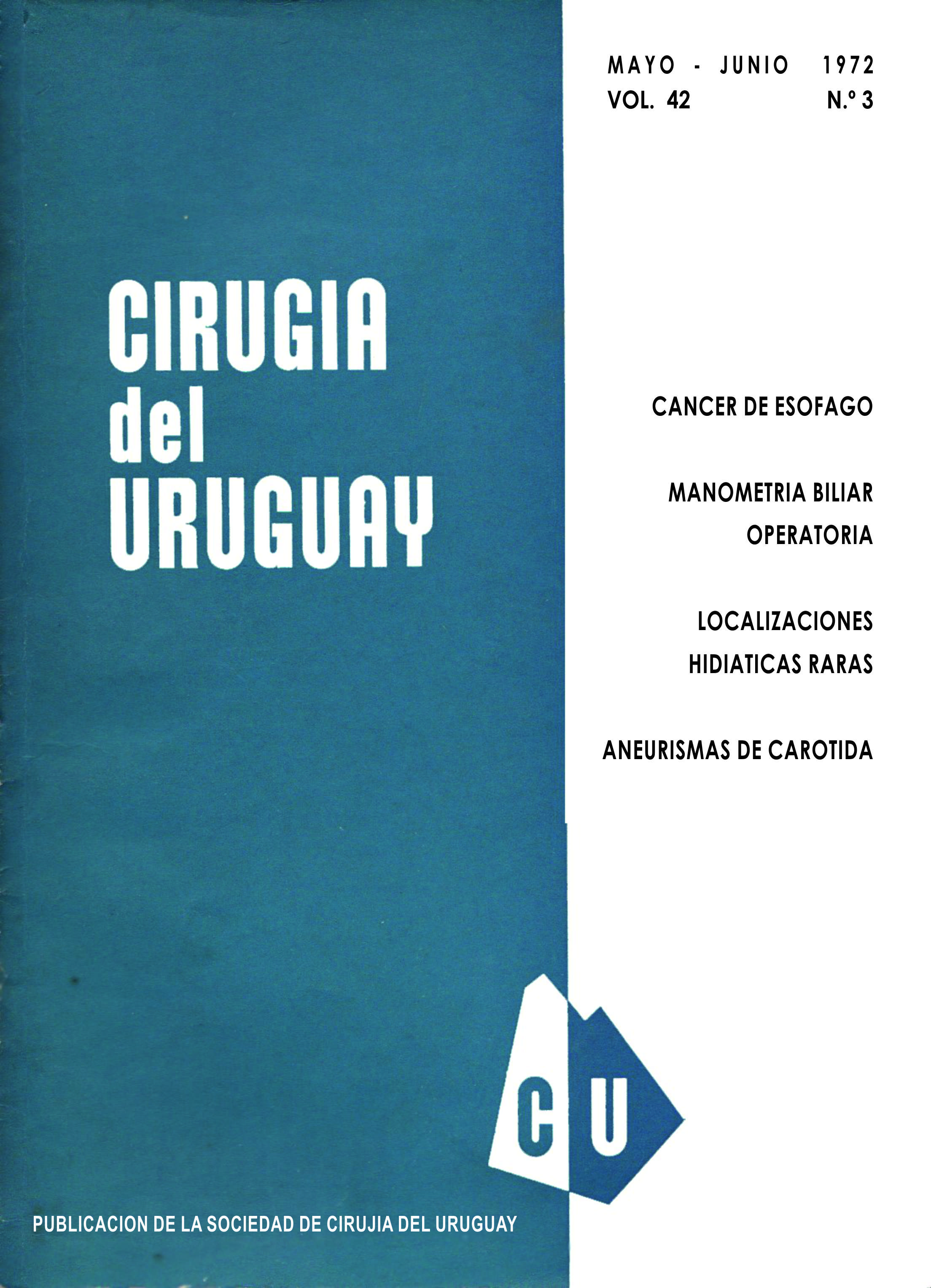 					Ver Vol. 42 Núm. 3 (1972): Cirugía del Uruguay
				