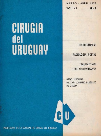 					Ver Vol. 43 Núm. 2 (1973): Cirugía del Uruguay
				