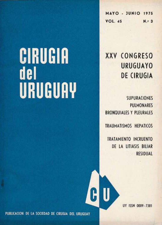 					Ver Vol. 45 Núm. 3 (1975): Cirugía del Uruguay
				