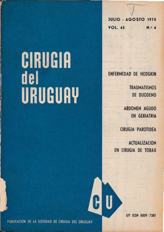 					Ver Vol. 45 Núm. 4 (1975): Cirugía del Uruguay
				