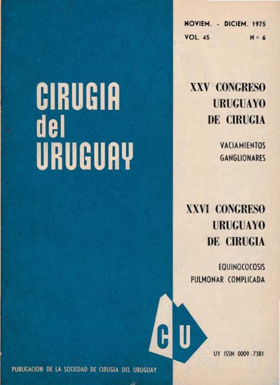 					Ver Vol. 45 Núm. 6 (1975): Cirugía del Uruguay
				