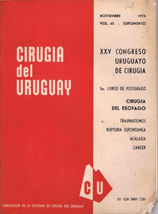 					View Vol. 45 No. Suplemento (1975): Cirugía del Uruguay
				