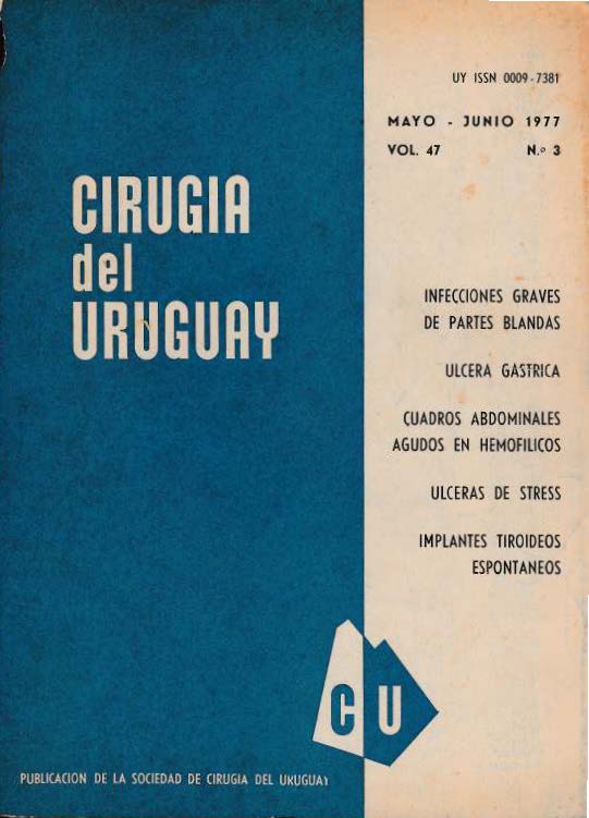 					Ver Vol. 47 Núm. 3 (1977): Cirugía del Uruguay
				