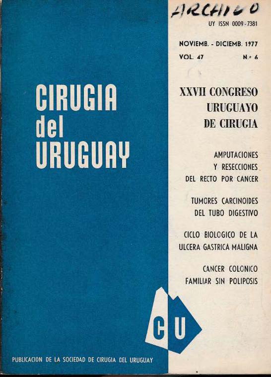 					Ver Vol. 47 Núm. 6 (1977): Cirugía del Uruguay
				
