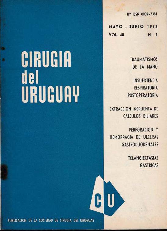 					Ver Vol. 48 Núm. 3 (1978): Cirugía del Uruguay
				