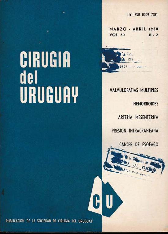 					Ver Vol. 50 Núm. 2 (1980): Cirugía del Uruguay
				