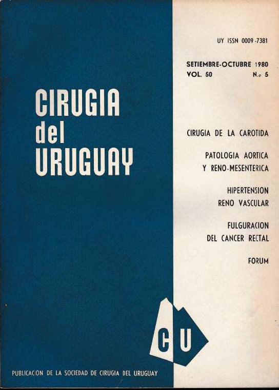 					Ver Vol. 50 Núm. 5 (1980): Cirugía del Uruguay
				