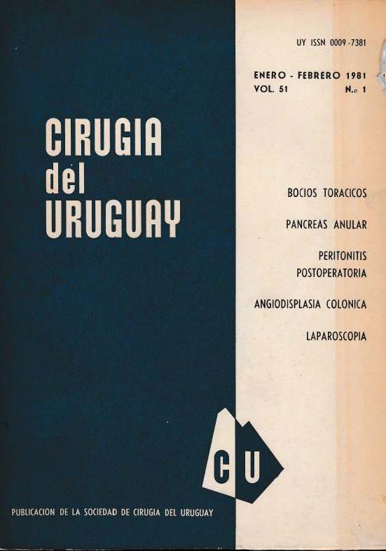					Ver Vol. 51 Núm. 1 (1981): Cirugía del Uruguay
				