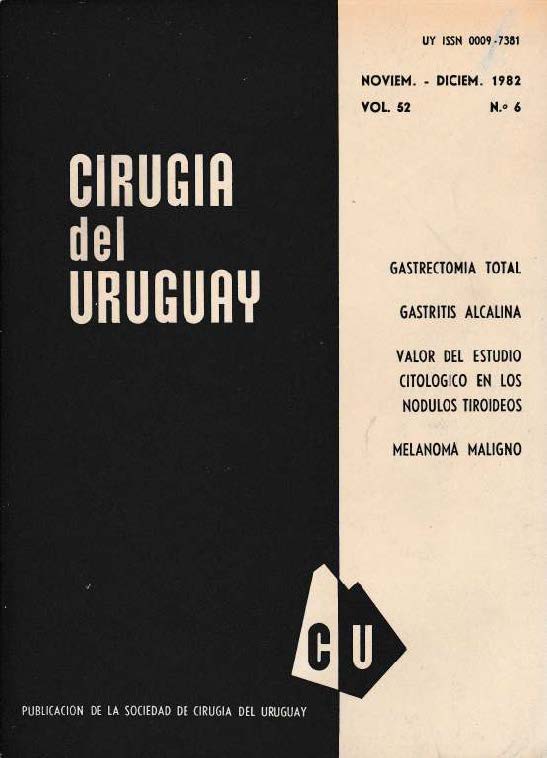 					Ver Vol. 52 Núm. 6 (1982): Cirugía del Uruguay
				