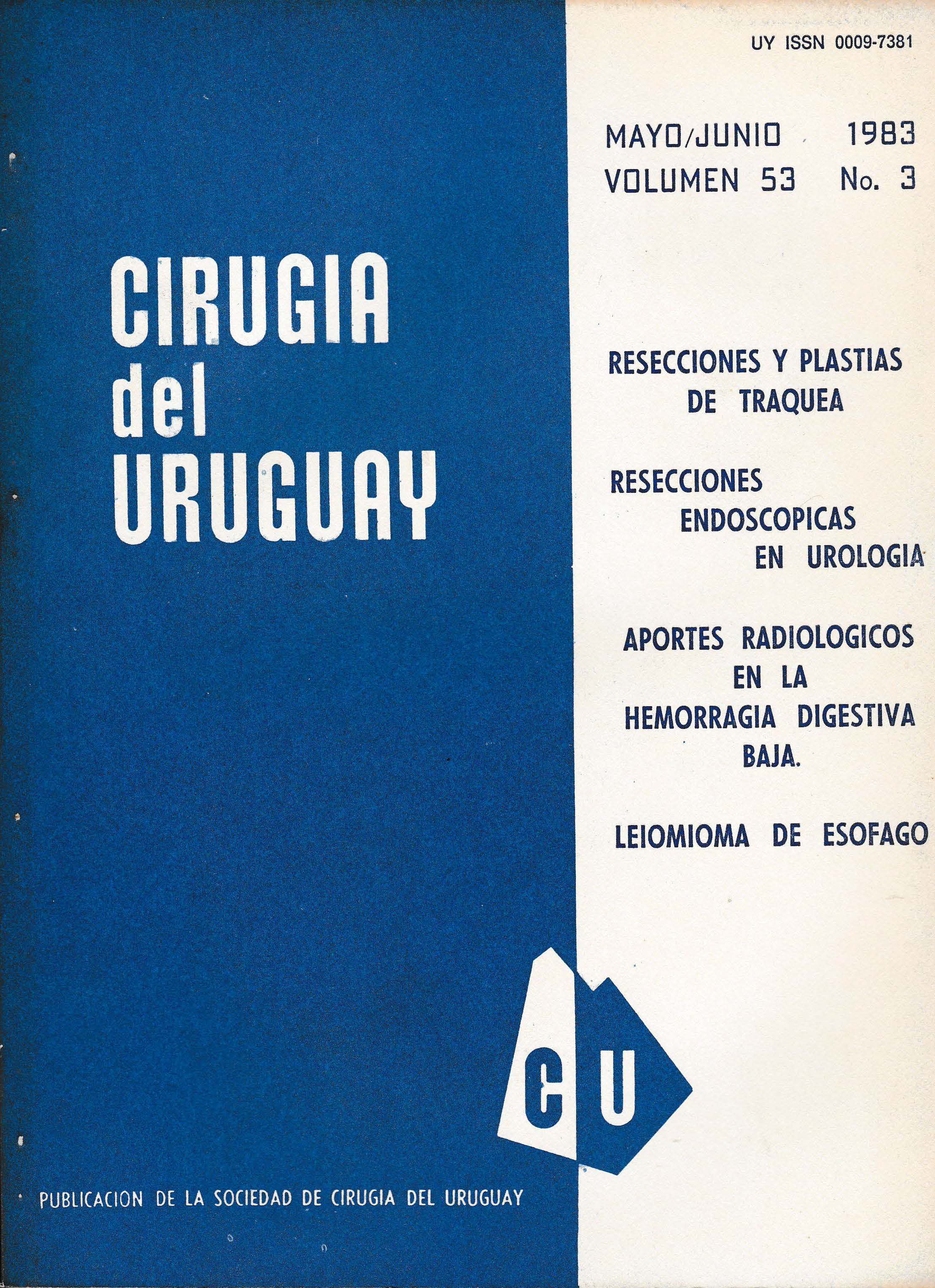 					Ver Vol. 53 Núm. 3 (1983): Cirugía del Uruguay
				