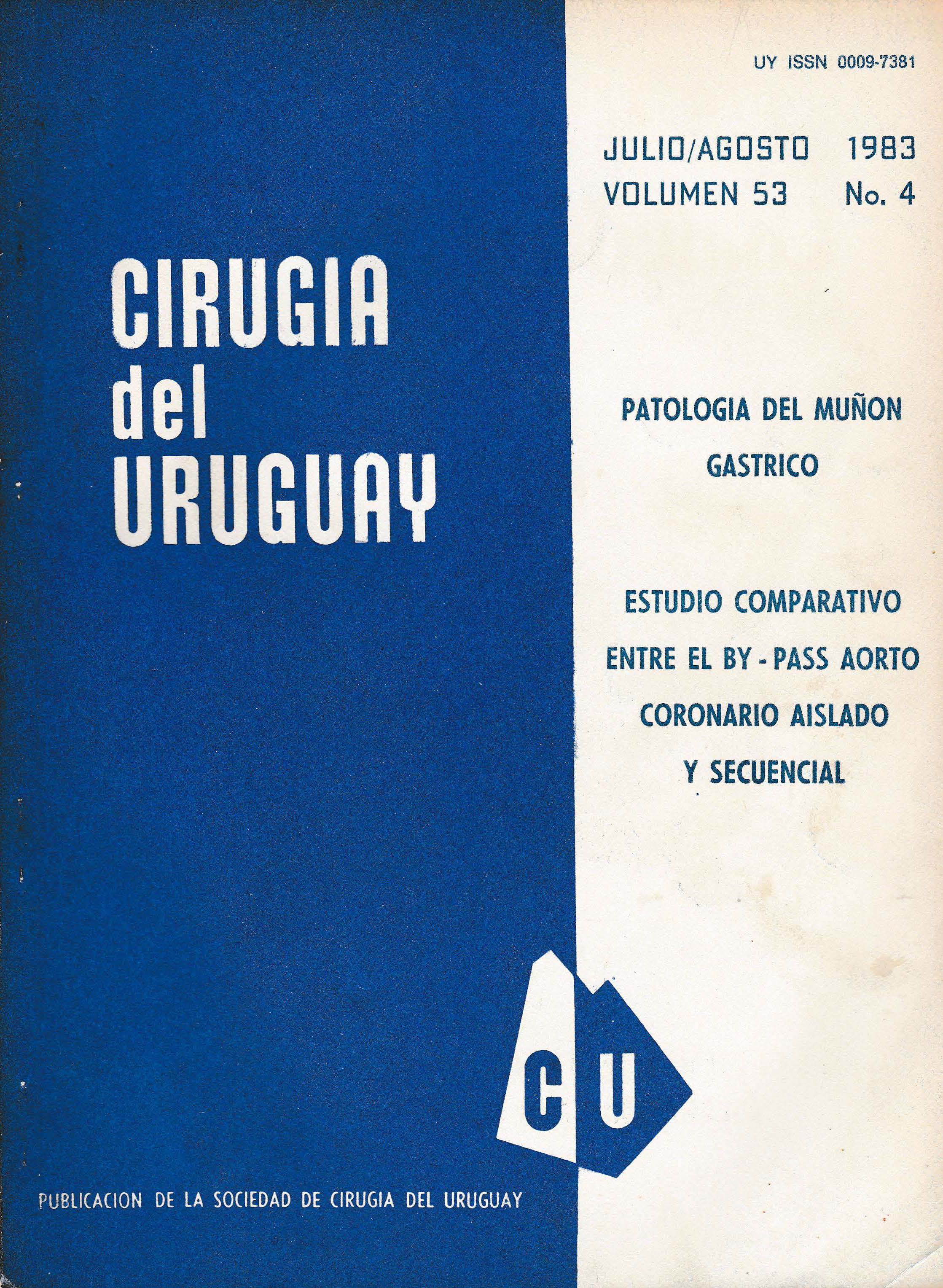 					Ver Vol. 53 Núm. 4 (1983): Cirugía del Uruguay
				