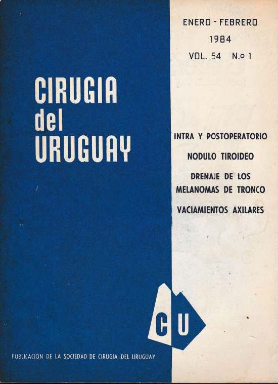 					Ver Vol. 54 Núm. 1 (1984): Cirugía del Uruguay
				