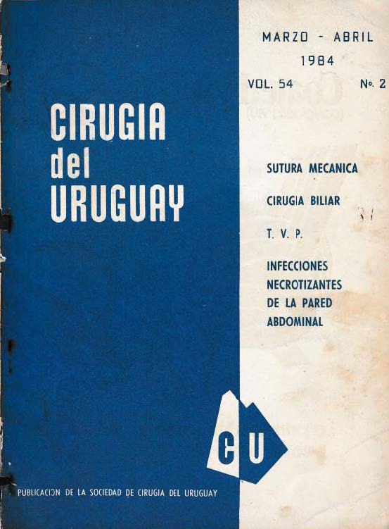 					Ver Vol. 54 Núm. 2 (1984): Cirugía del Uruguay
				