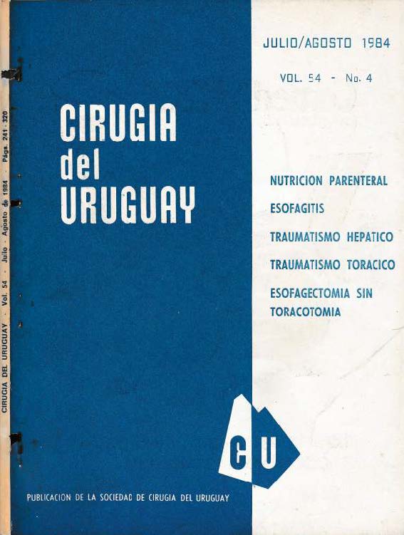 					Ver Vol. 54 Núm. 4 (1984): Cirugía del Uruguay
				