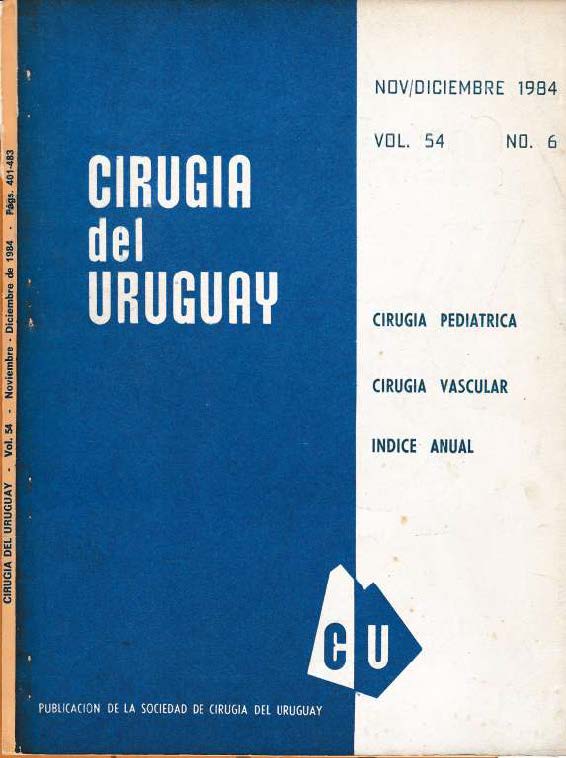 					View Vol. 54 No. 6 (1984): Cirugía del Uruguay
				