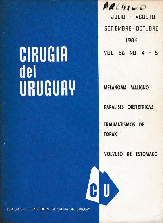 					Ver Vol. 56 Núm. 4-5 (1986): Cirugía del Uruguay
				
