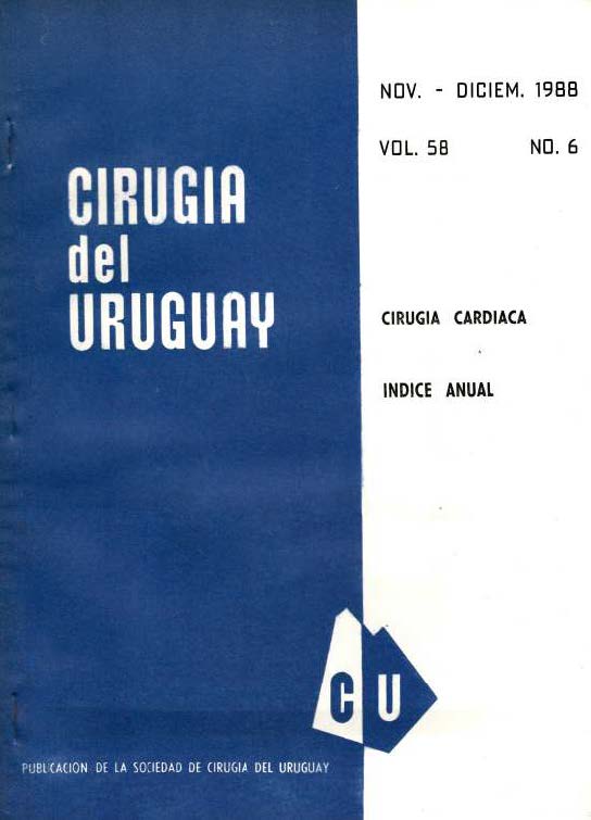 					Visualizar v. 58 n. 6 (1988): Cirugía del Uruguay
				