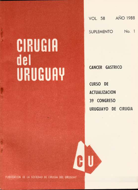 					Ver Vol. 58 Núm. Sup. 1 (1988): Cirugía del Uruguay
				