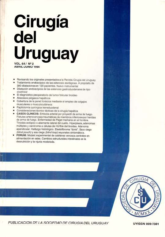 					Ver Vol. 64 Núm. 2 (1994): Cirugía del Uruguay
				