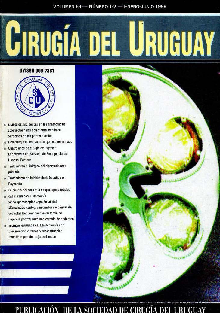 					Ver Vol. 69 Núm. 1-2 (1999): Cirugía del Uruguay
				
