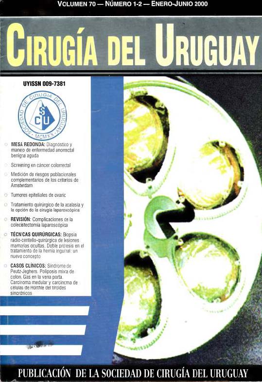					Ver Vol. 70 Núm. 1-2 (2000): Cirugía del Uruguay
				