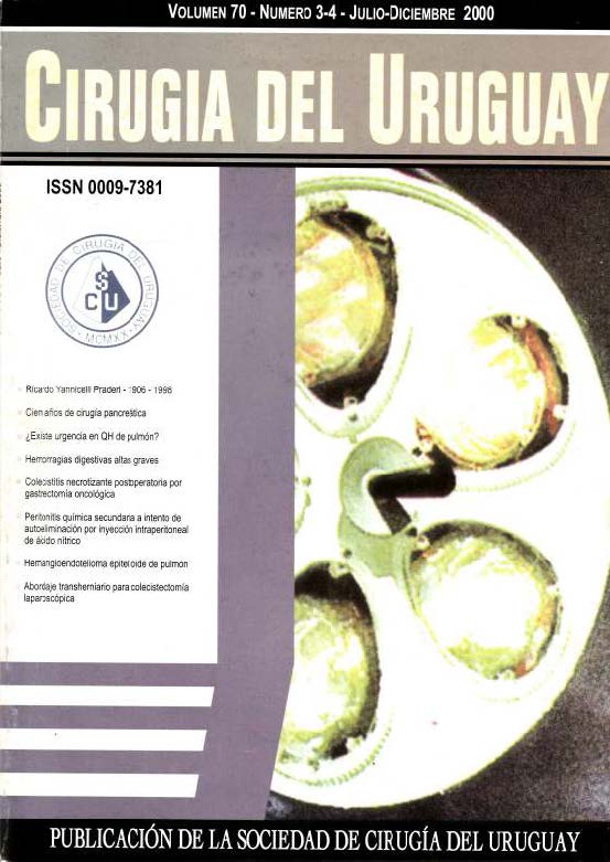 					Ver Vol. 70 Núm. 3-4 (2000): Cirugía del Uruguay
				