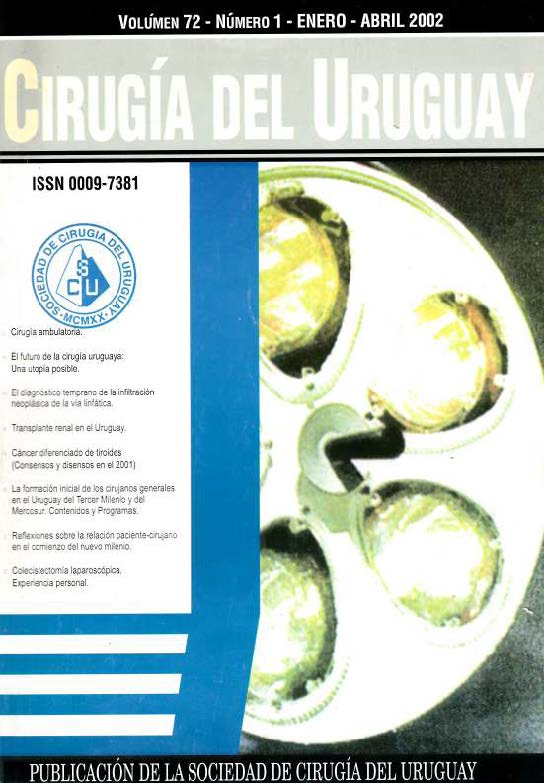 					Ver Vol. 72 Núm. 1 (2002): Cirugía del Uruguay
				