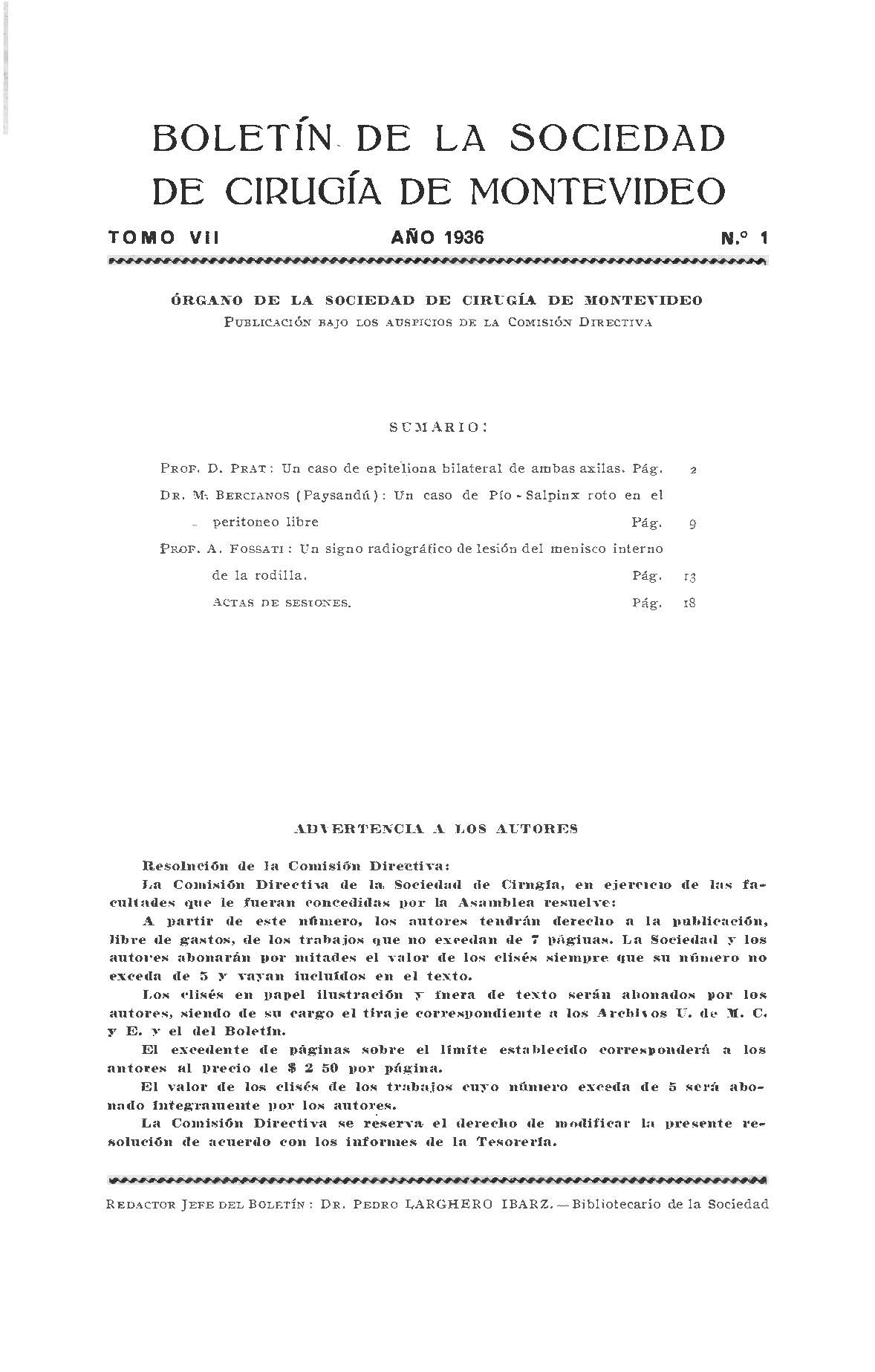 					Ver Vol. 7 Núm. 1 (1936): Revista Cirugía del Uruguay
				