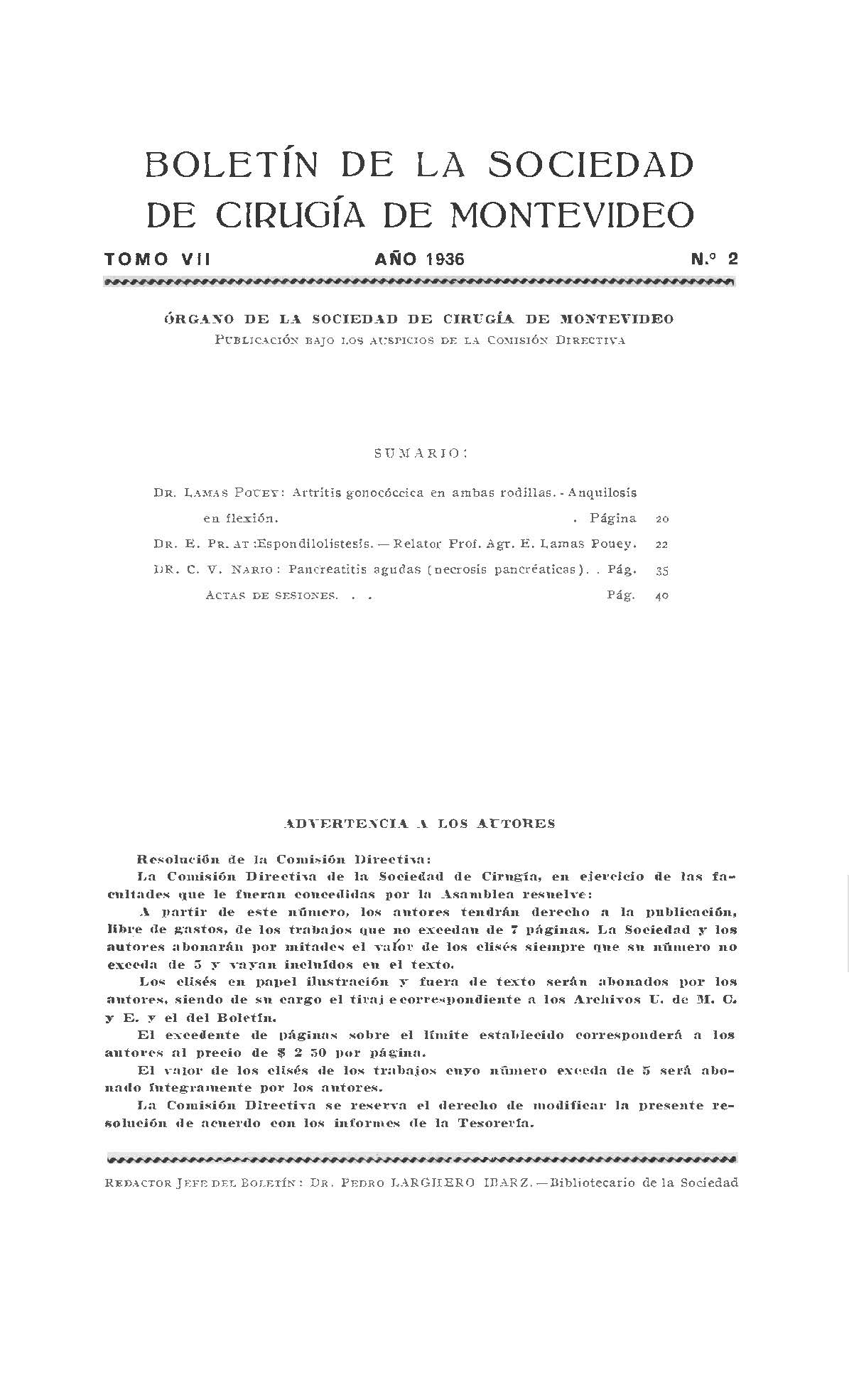 					Ver Vol. 7 Núm. 2 (1936): Revista Cirugía del Uruguay
				