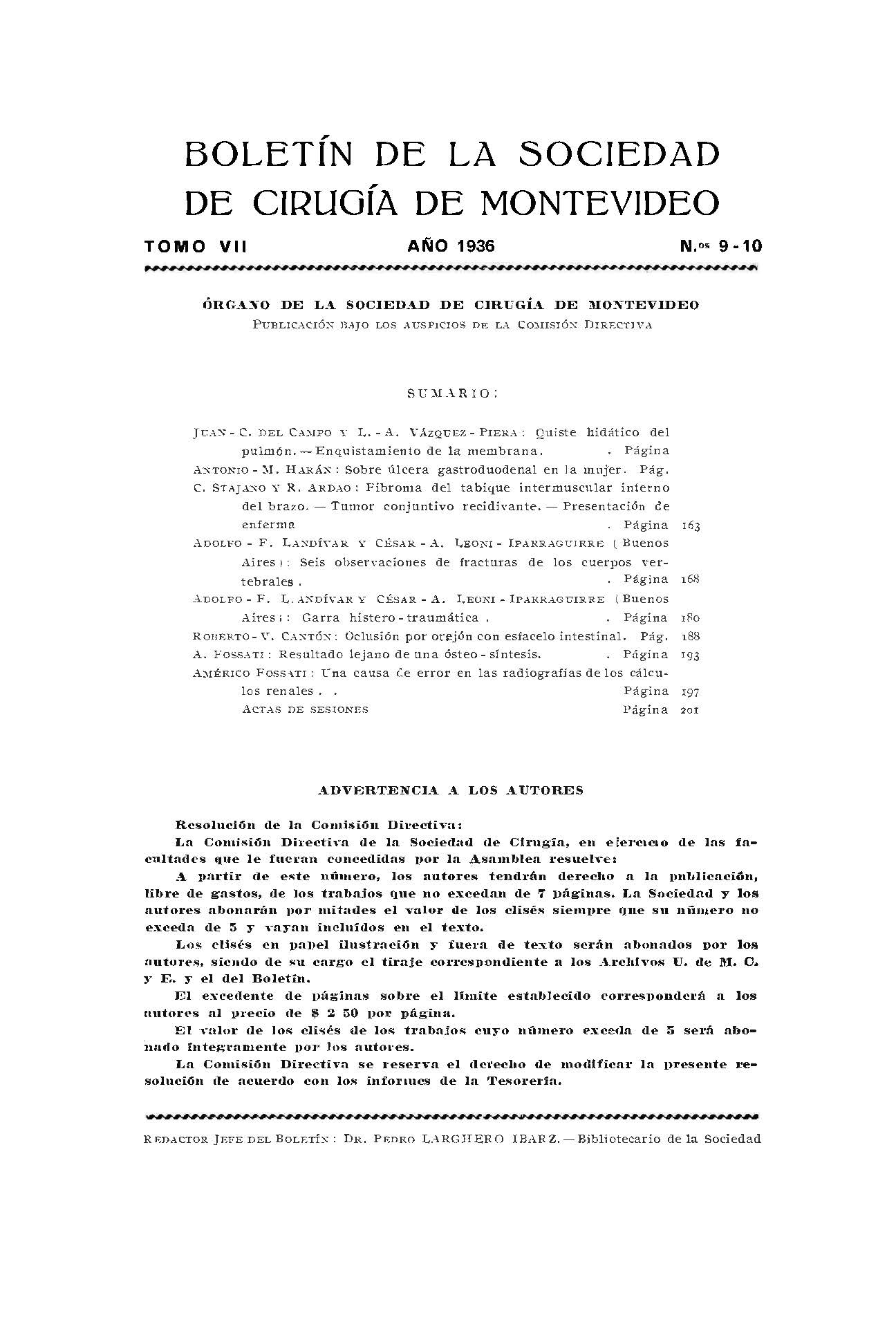 					Ver Vol. 7 Núm. 9-10 (1936): Revista Cirugía del Uruguay
				
