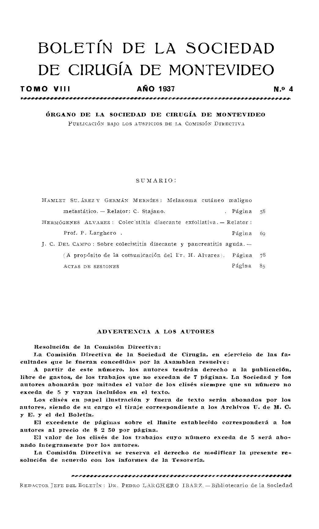 					View Vol. 8 No. 4 (1937): Revista Cirugía del Uruguay
				