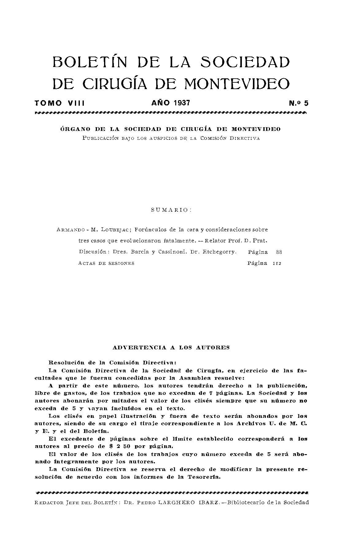 					Ver Vol. 8 Núm. 5 (1937): Revista Cirugía del Uruguay
				