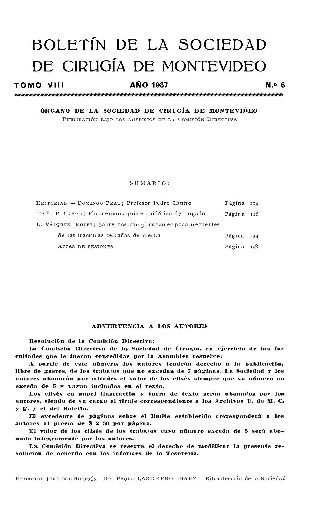 					Ver Vol. 8 Núm. 6 (1937): Revista Cirugía del Uruguay
				