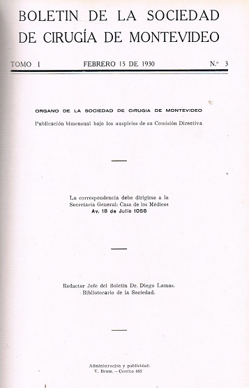 					Ver Vol. 1 Núm. 3 (1930): Boletín de la Sociedad de Cirugía de Montevideo
				