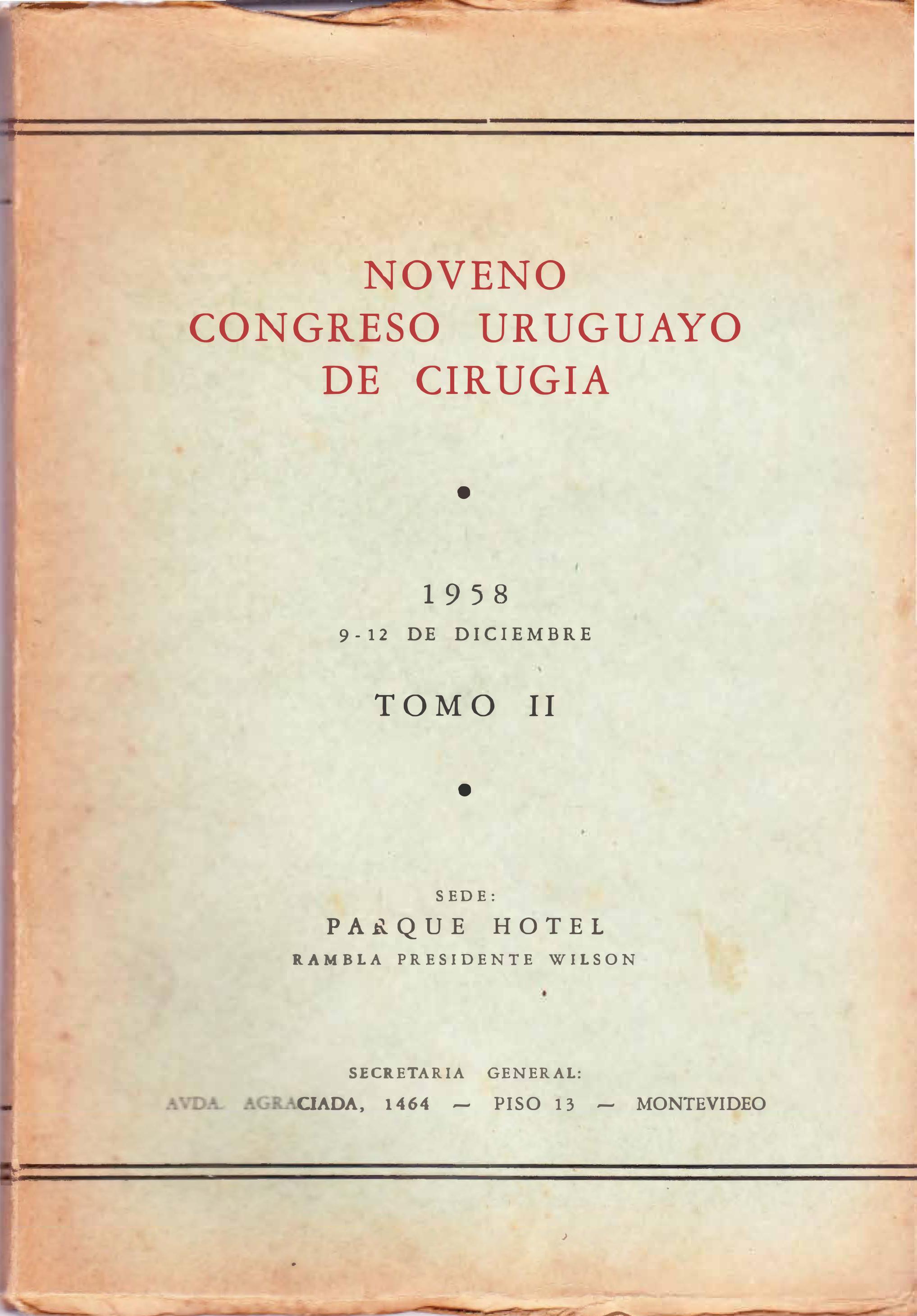 					View No. 2 (1958): Congresos Uruguayos de Cirugía 
				