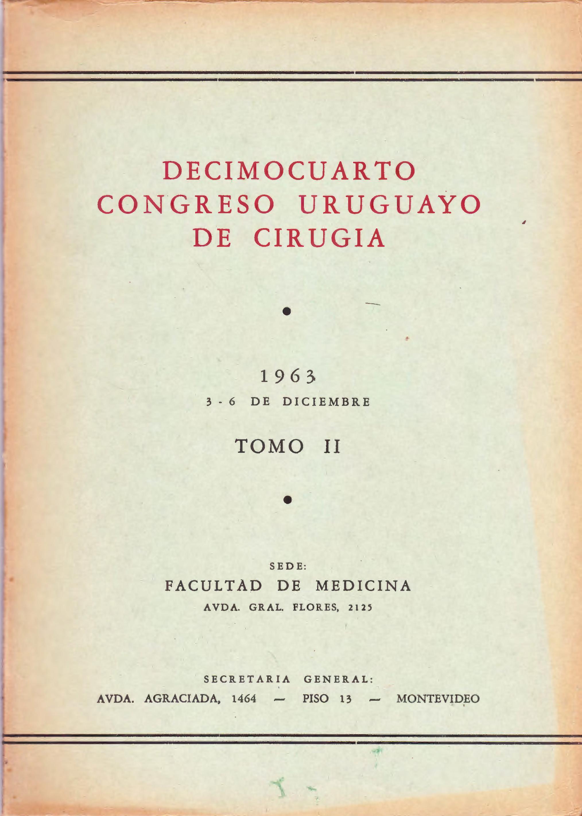					Ver Núm. 2 (1963): Congresos Uruguayos de Cirugía
				